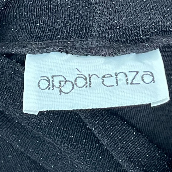 Black Mock Neck Short Sleeve Sparkle Top - Picture 4 of 4